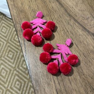 Pink and Red Pom Pom Earrings Tuckernuck Jasmine Earrings